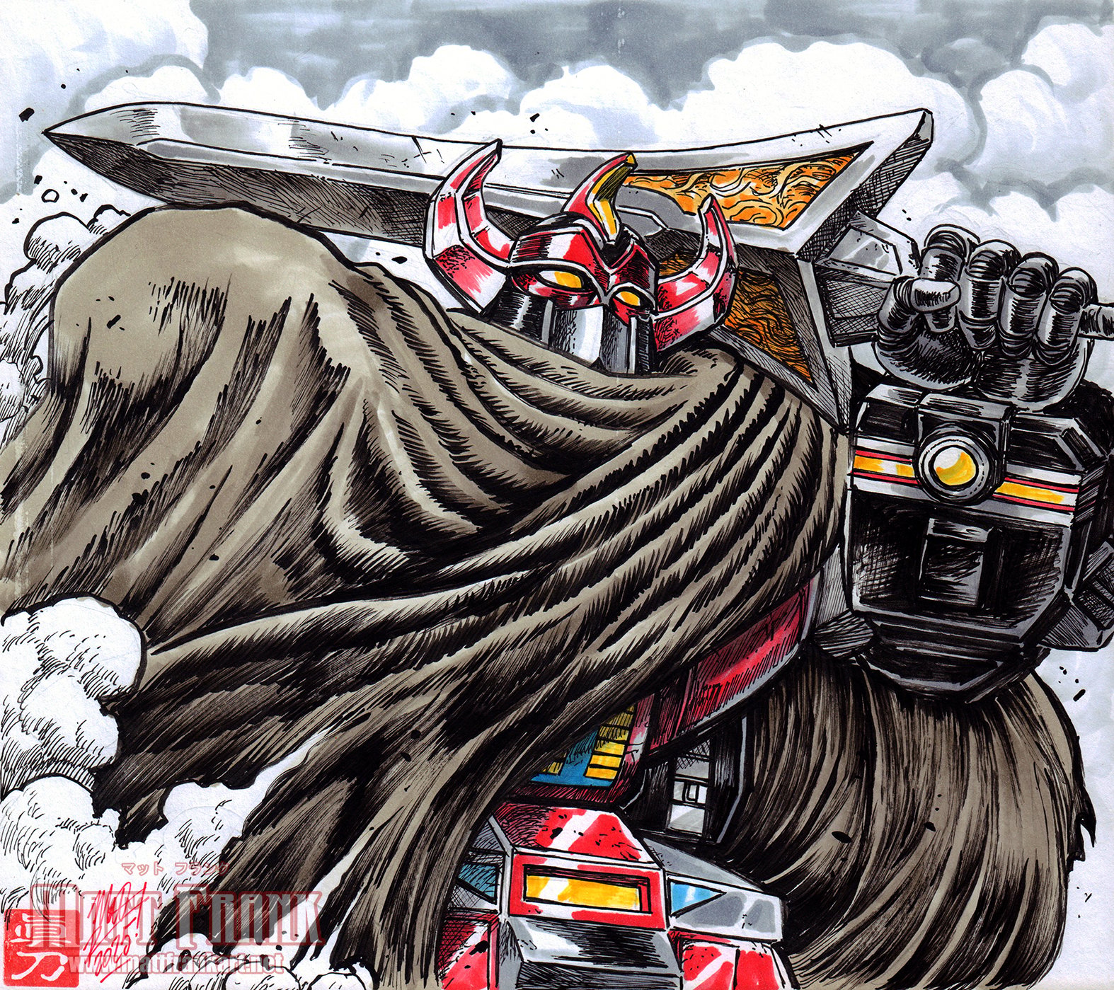 大神 Mighty Megazord AKA Daizyujin Returns! | Matt Frank Art